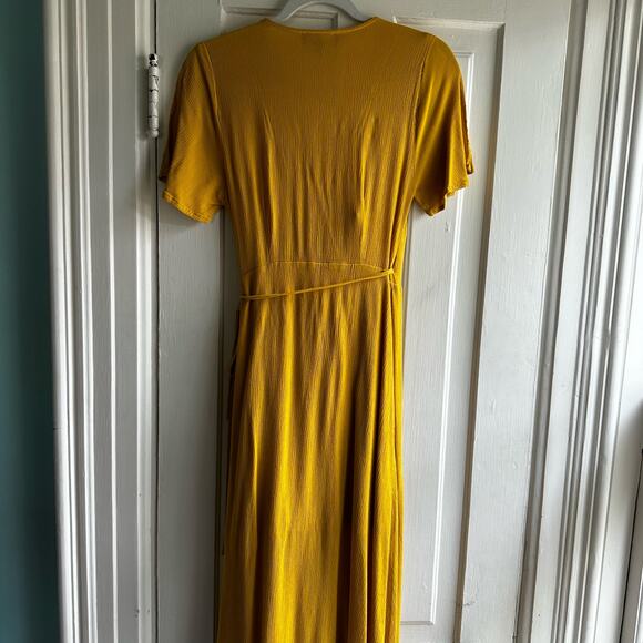 Lulus Much Obliged Golden Yellow Wrap Maxi Dress - Picture 5 of 7